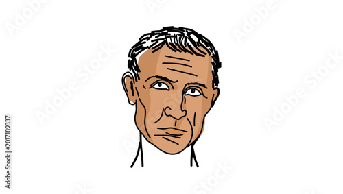 Foto Pontius Pilate portrait, color vector illustration