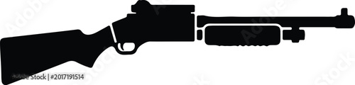 Fotografie Silhouette design of a pump action tactical shotgun weapon vector
