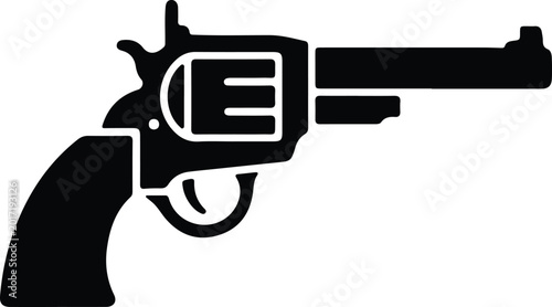 Canvastavla Silhouette design of a vintage western style handgun weapon icon vector