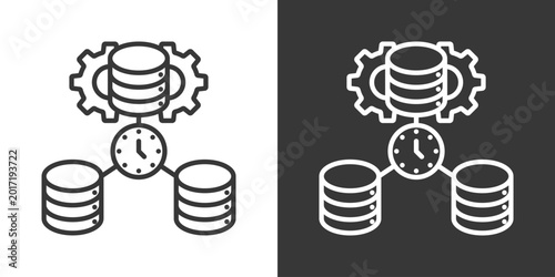 Photos Data Modeling Icon Set Vector Collection Isolated In Black And White