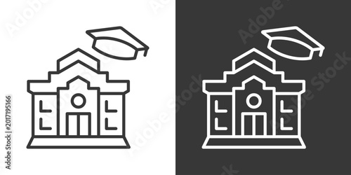 Obraz na płótnie College Study Icon Set Vector Collection Isolated In Black And White
