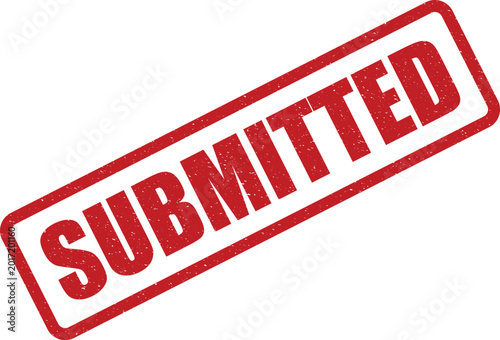 Εκτύπωση καμβά Red grunge stamp indicating a document or application has been successfully subm