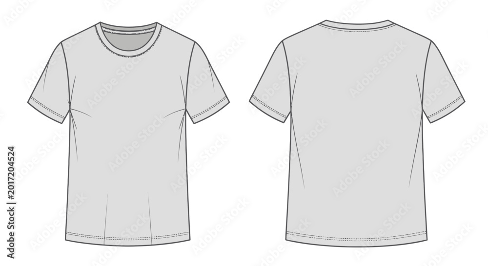 Naklejka premium Blank T-Shirt Mockup: Front and Back View, Apparel Design Template