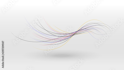 Motion line elements dynamic wave abstract vector background