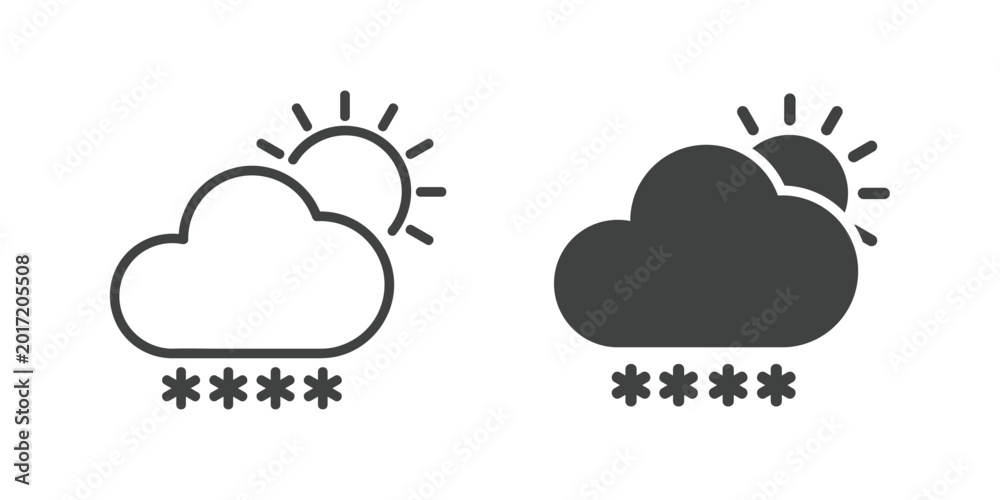 Fotografie Weather icon. Line and glyph solid icon