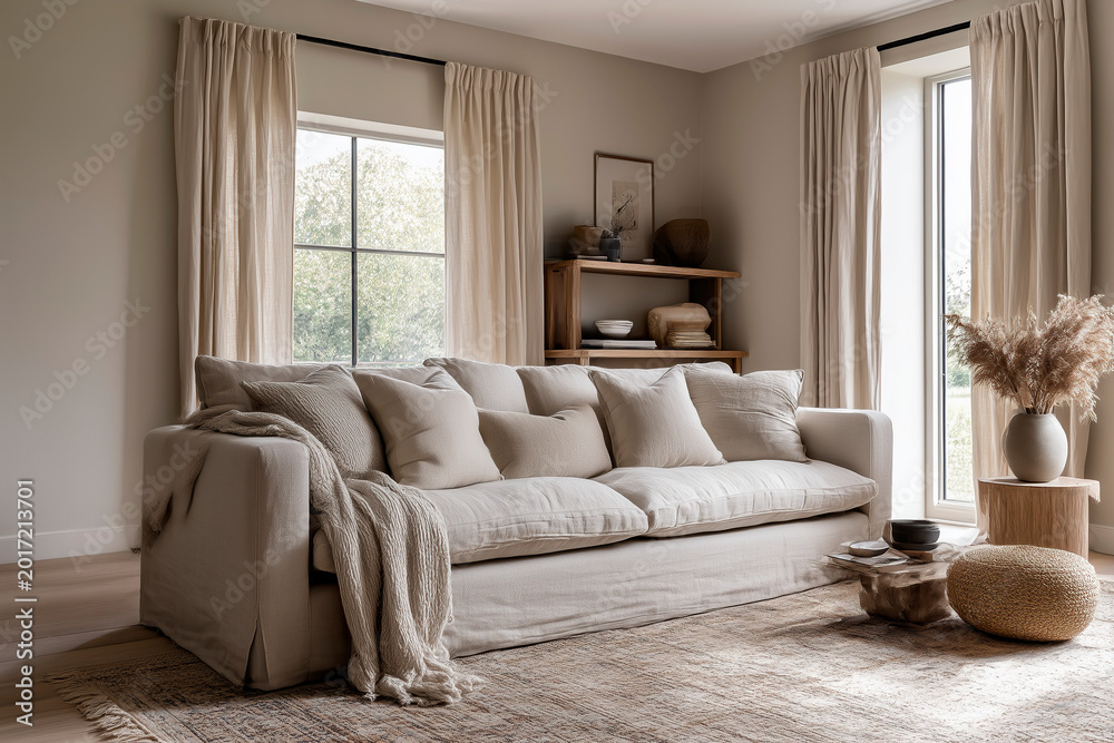 Fototapeta premium Modern farmhouse living room