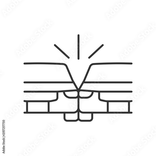 Tableau sur toile Sideswipe car accident linear icon
