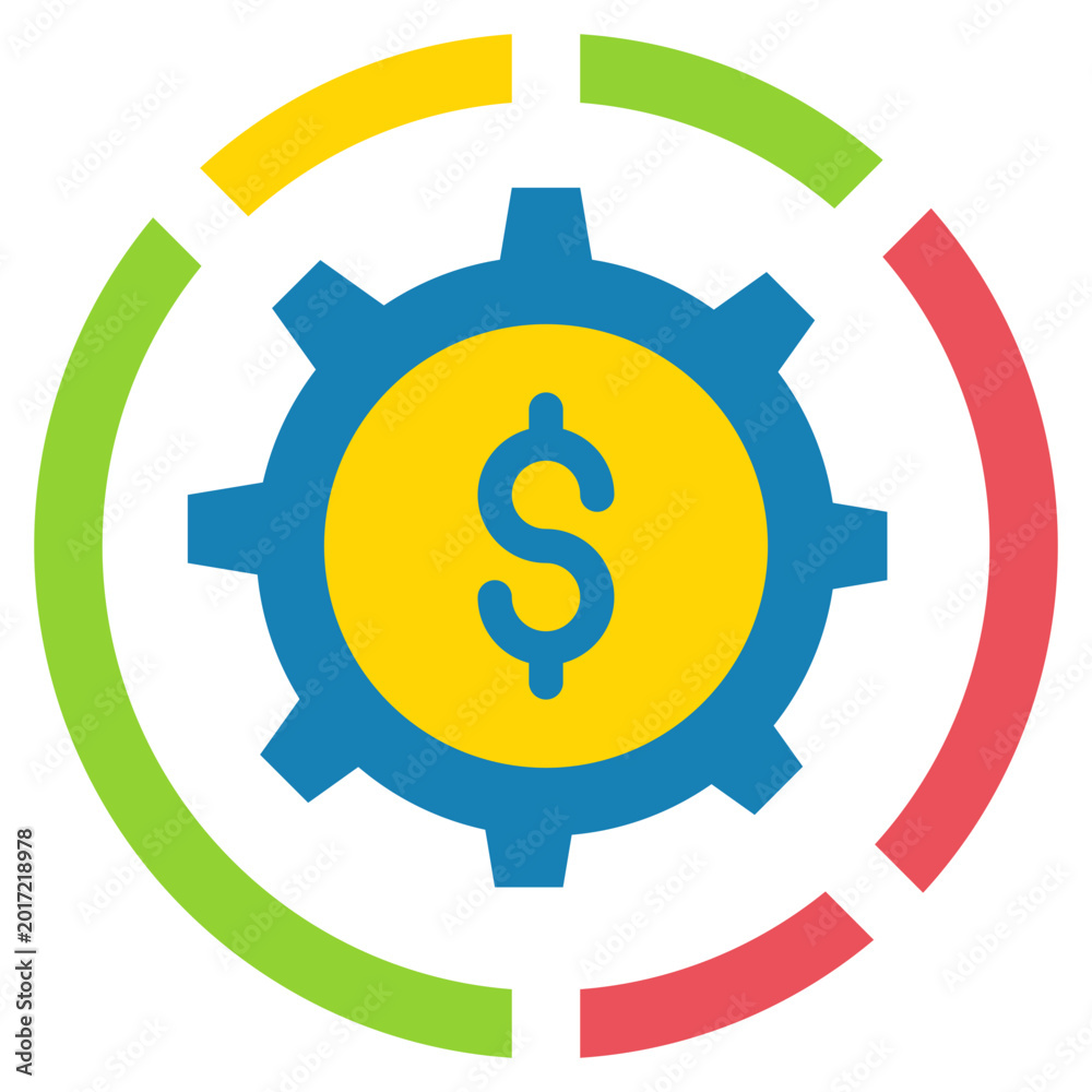 Fototapeta premium cycle money management system graph business flat style icon