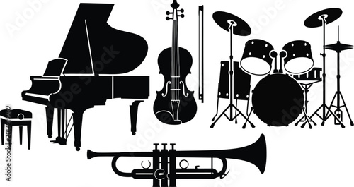 Photography Black Musical Instruments Silhouette