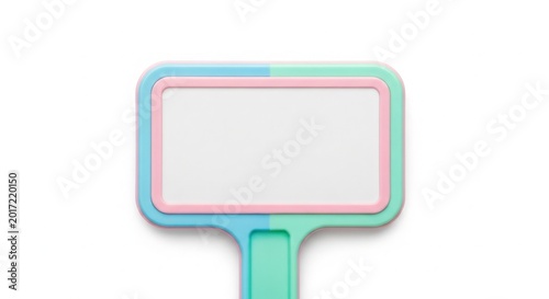 Colorful label with round edges and minimalist design on white background for product packaging, marketing, and advertising. Attractive label showcases vibrant colors and clean lines.