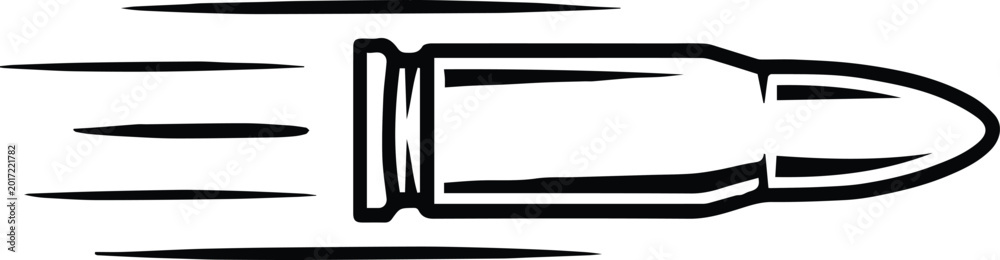 Foto bullet impact symbol with motion lines flat vector graphic