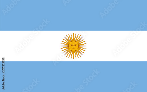 Fotografia Flag of Argentina in the correct proportions of 5 to 8