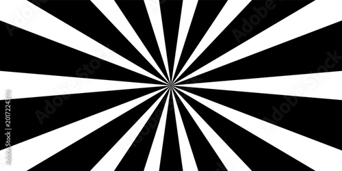 Tableau sur toile sun burst or sun ray background black and white, hypnotising background