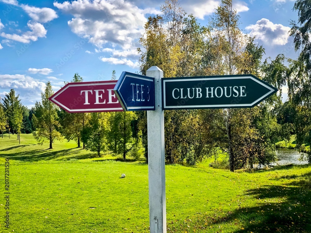 Fototapeta premium golf signs on the golf course