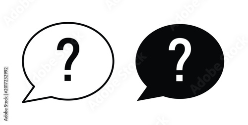 Bild auf Leinwand Question icon illustrations on white, Best for Design Projects