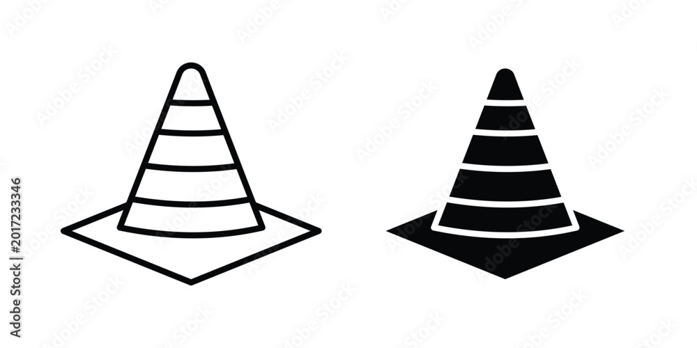 Fototapeta premium Construction cone icon concept editable. Best for web ui design