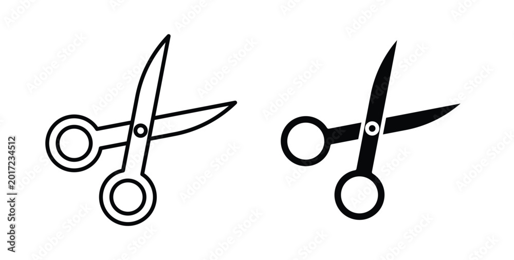 Fototapeta premium Scissors icon illustrations on white, Best for Design Projects