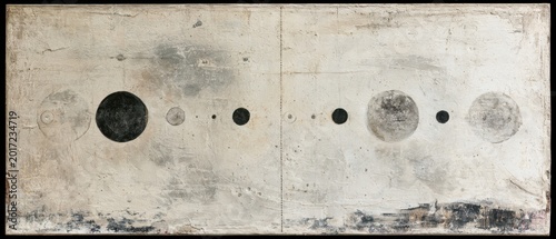 Moon Phases Progression On Textured Vintage Background