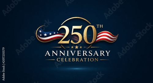 250th anniversary celebration with american flag accents