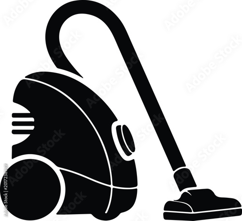 Bild auf Leinwand Silhouette design of a modern household floor vacuum cleaner icon vector