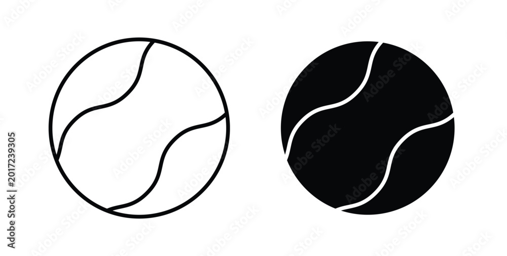 Fototapeta premium Tennis icon illustrations on white, Best for Design Projects
