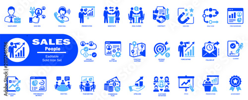 Tableau sur toile Professional sales people solid icon