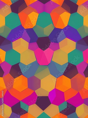 Geometric pattern of interlocking hexagons, adding a modern and stylized visual element ,  stylized,  contemporary