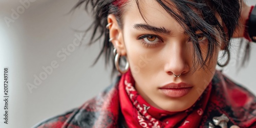 Bold style portrait of an expressive nonconformist person