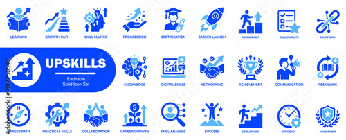 Bild auf Leinwand Upskill solid icons