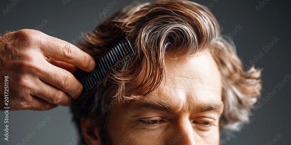 Fototapeta premium Stylish haircut with professional grooming techniques