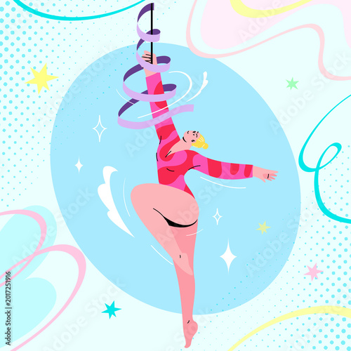 Rhythmic Gymnastics Hobby Illustration