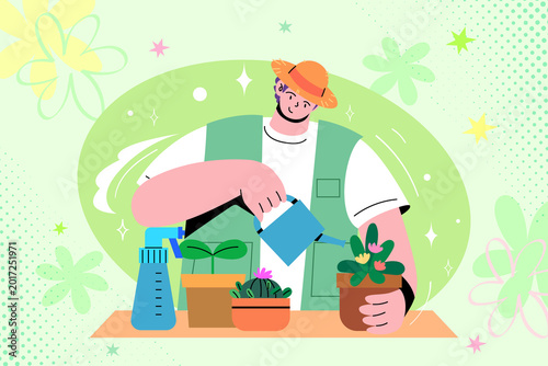 Gardening Hobby Lifestyle Illustration