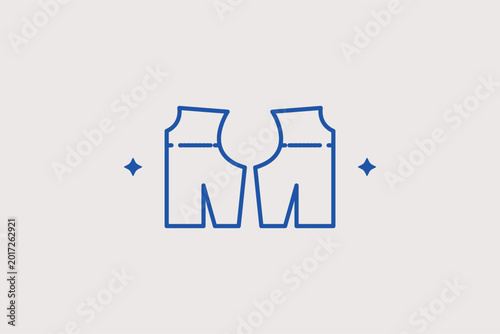 Schilderij op canvas Sewing patterns line icon for garment construction and fashion drafting