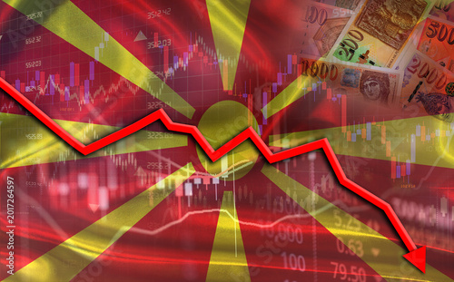 Foto North Macedonia financial fall on economy market