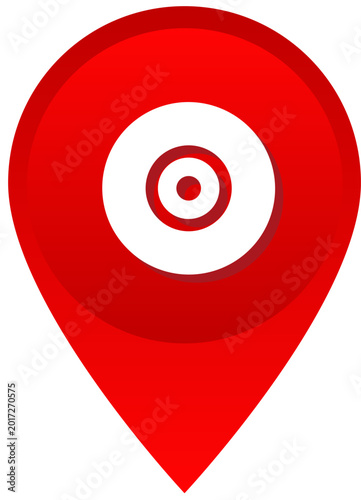 Free Download Red location pin with white disc icon for music stores and recording studios - GFXLoad
