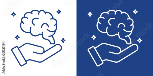 Bild auf Leinwand Ingenuity Blue And White Icon Style Collection