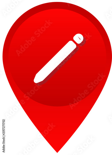 Red location pin with white pencil icon for creative studio and art points Free Download Red location pin with white pencil icon for creative studio and art points - GFXLoad