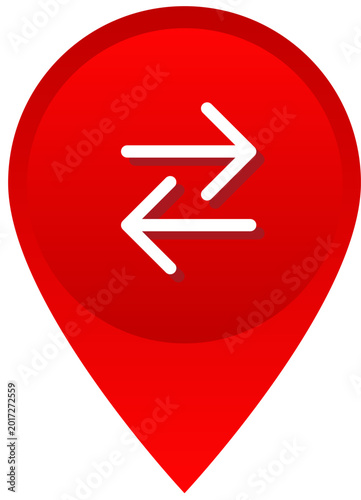 Red map pin with white horizontal swap arrows for transfer and exchange points Free Download Red map pin with white horizontal swap arrows for transfer and exchange points - GFXLoad