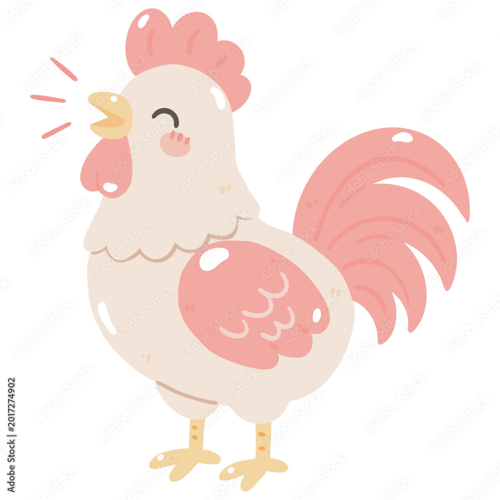 Naklejka premium Cute Rooster Illustration