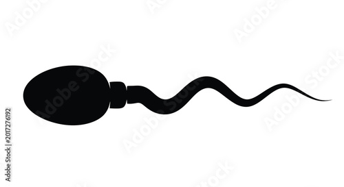 Bild auf Leinwand Sperm silhouette icon black on white background