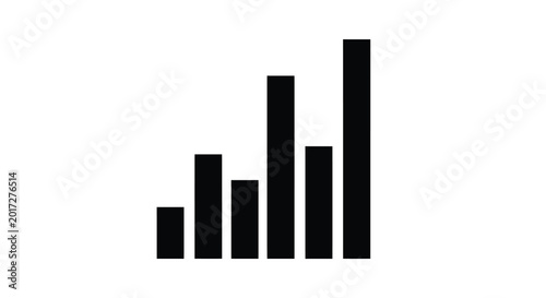 Free Download Silhouette of a black bar chart on a white background - GFXLoad