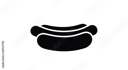 Hot dog silhouette icon minimalist food illustration for restaurant branding and menu design
