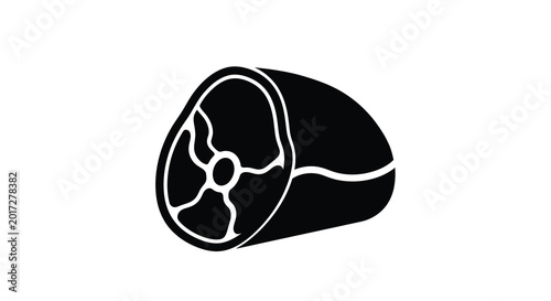 Schilderij op canvas Ham hock silhouette isolated vector illustration for butcher shops and culinary