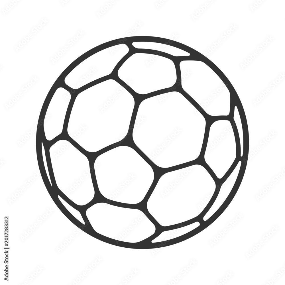 Fototapeta premium Football Ball Outline, Soccer Ball Icon, Football Icon, Soccer Ball Outline. 