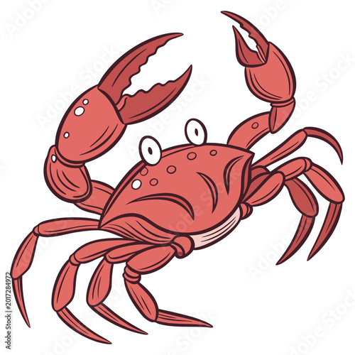 Tableau sur toile A realistic red crab on a white background