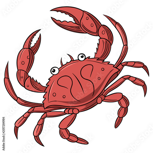 Obraz na plátně A realistic red crab on a white background