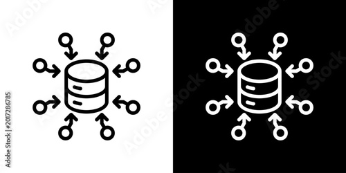Fotografie Data Aggregation Icon Sheet Black And White