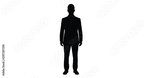 Fotografie Full body silhouette of a man in a suit isolated on a white background
