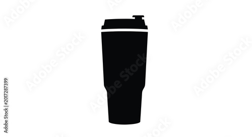 Bild auf Leinwand Travel mug silhouette minimalist black icon for coffee tea and beverage products