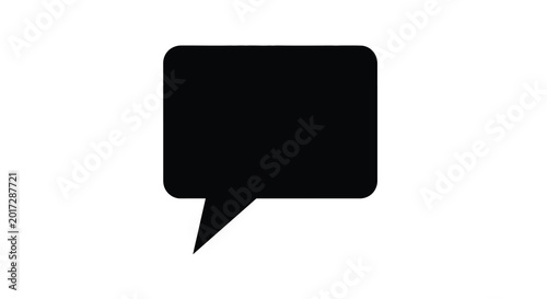 Black speech bubble silhouette isolated on white communication and messaging graphic